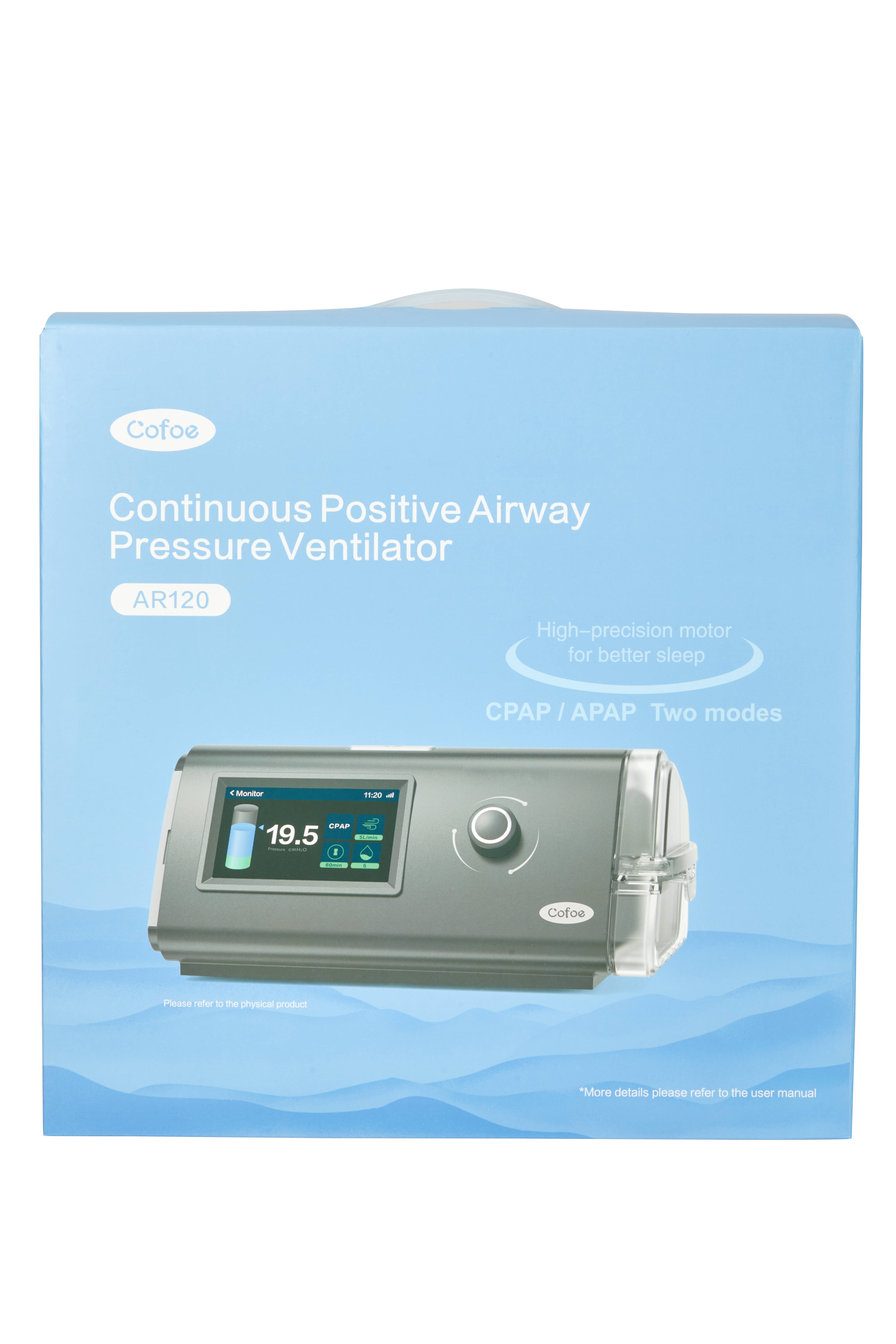 Dispositivo portátil CPAP e APAP Cofoe AR120 (série C9) para apneia do sono