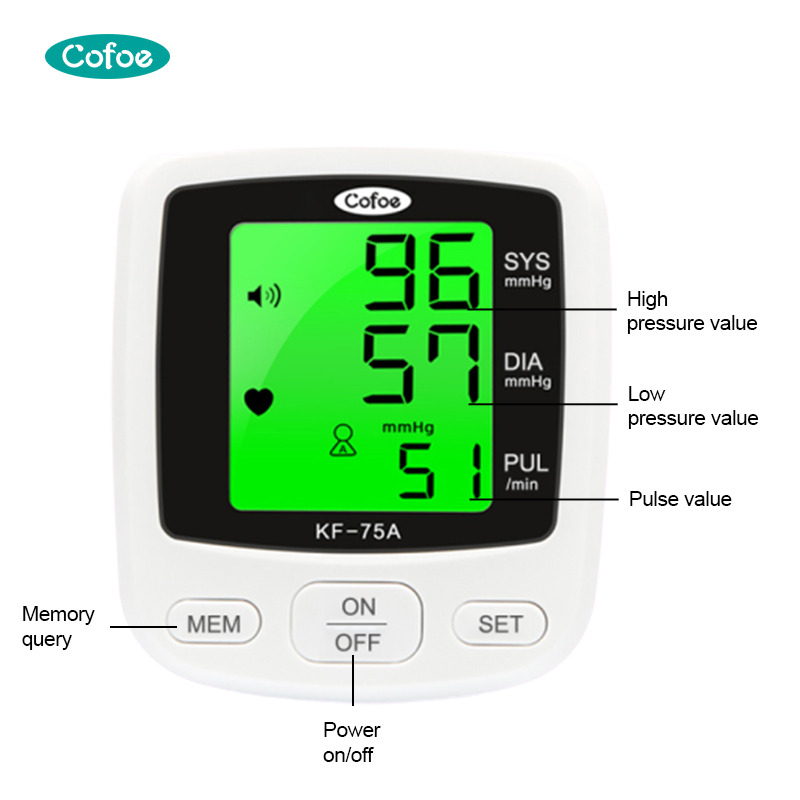 Monitor de pressão arterial de pressão arterial KF-75A