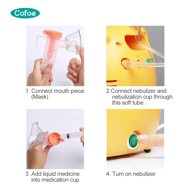 Nebulizador de compressor pediátrico KF-WHQ-008 com compartimento