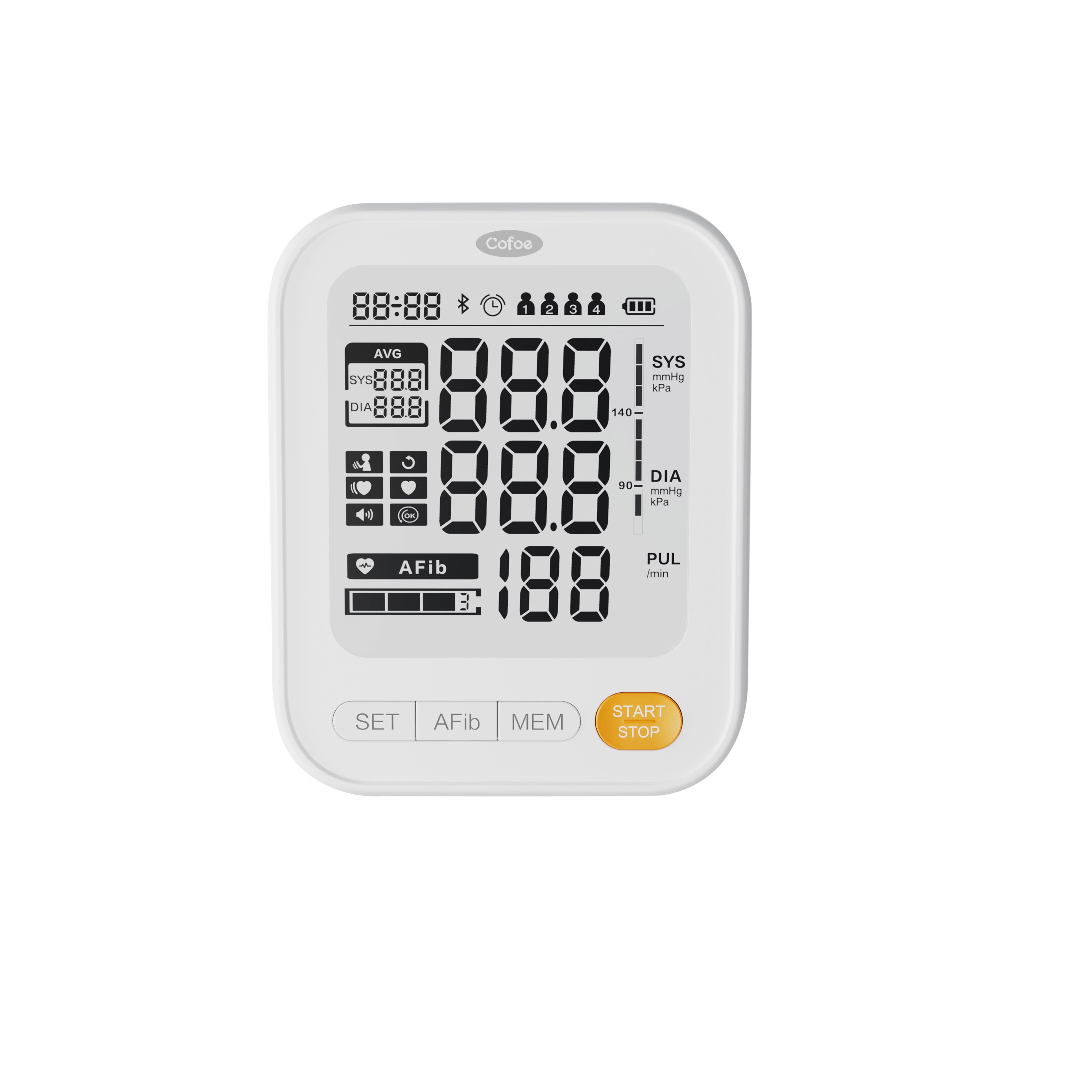 Monitor de pressão arterial com detecção de AFib KF-67BP